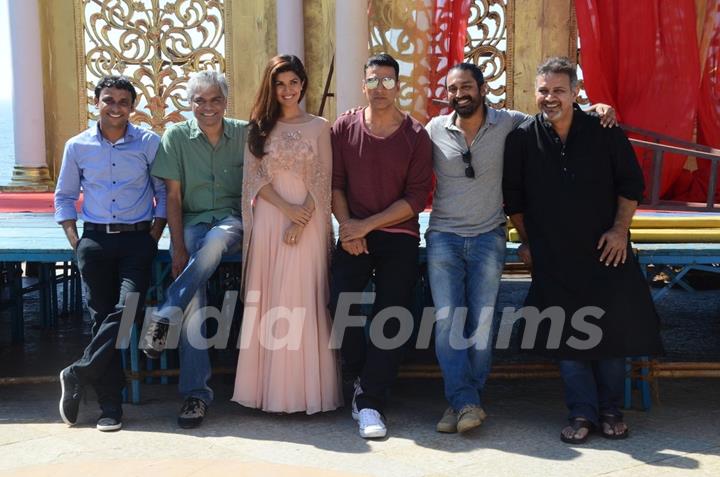 Akshay Kumar and Nimrat Kaur at Press Meet of Airlift at Sun N Sand, Juhu