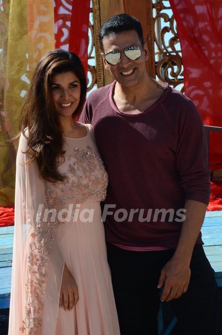 Nimrat Kaur and Akshay Kumar at Press Meet of Airlift at Sun N Sand, Juhu