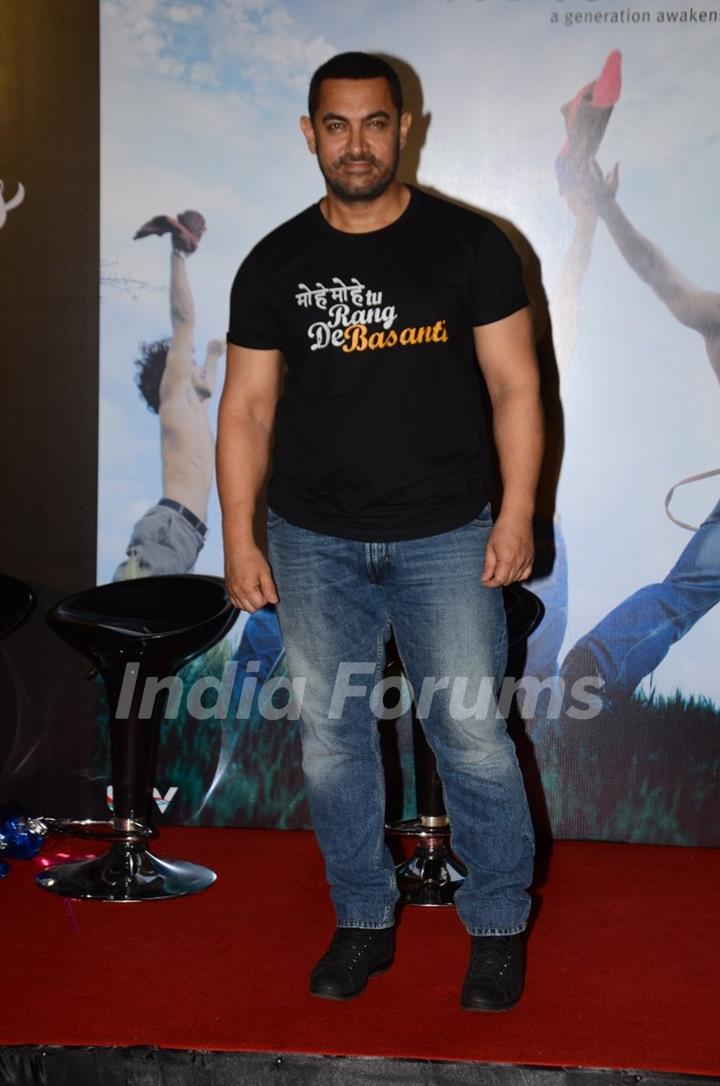 Aamir Khan at  10years Celebrations of Rang De Basanti