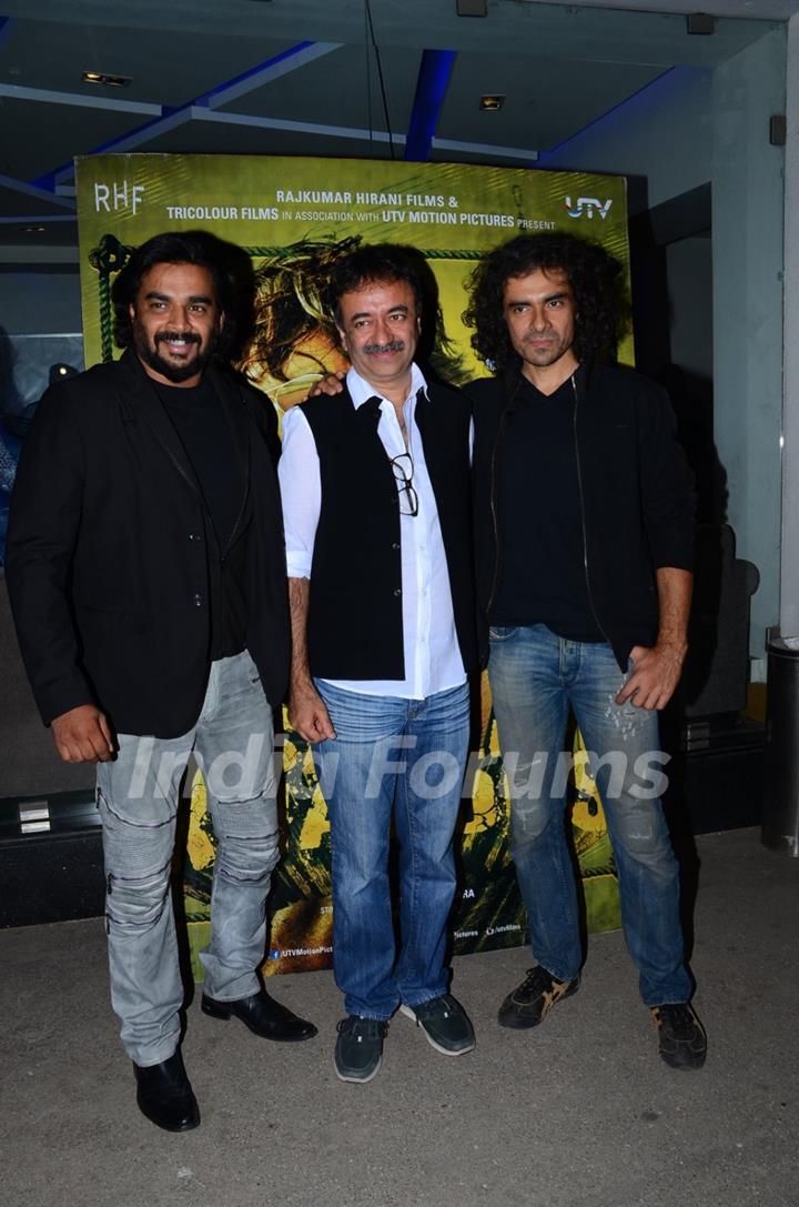 R. Madhavan, Rajkumar Hirani & Imtiaz Ali at Special Screening of 'Saala Khadoos'