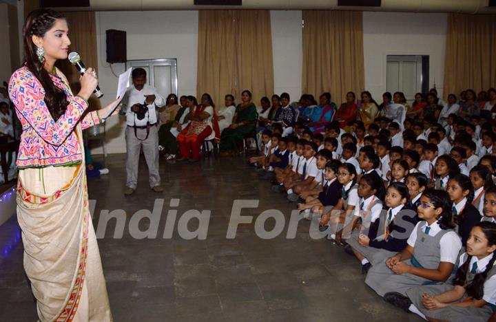 Sonam Kapoor Visits Neerja Bhanot's School on Republic Day