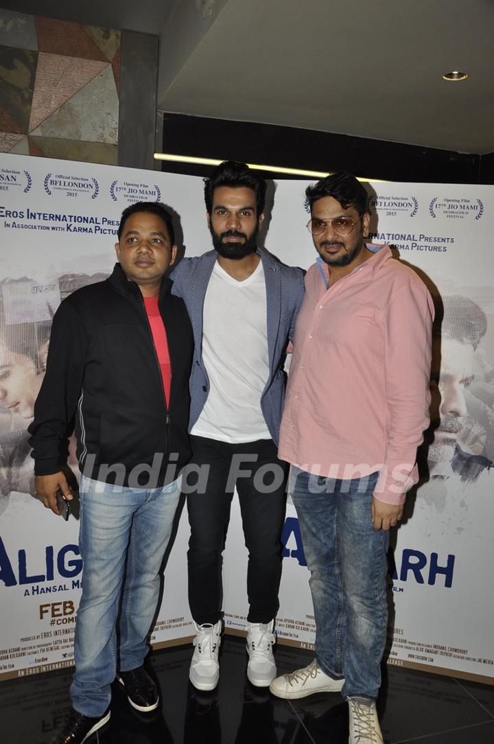Rajkummar Rao and Mukesh Chhabra at Trailer Launch of 'Aligarh'