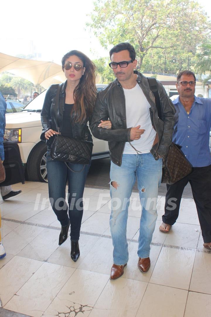 Saif Ali Khan and Kareena Kapoor Snapped at Airport