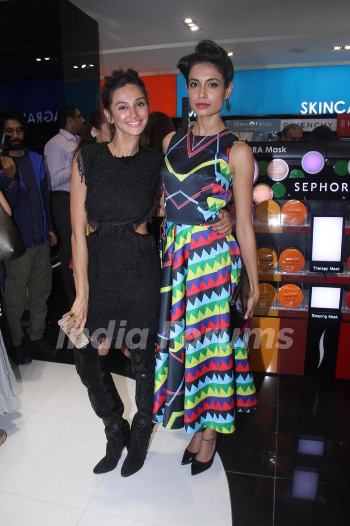 Shibani Dandekar and Sarah Jane Dias at Sephora Store Launch