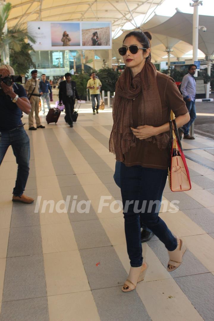 Sridevi Snapped at Airport