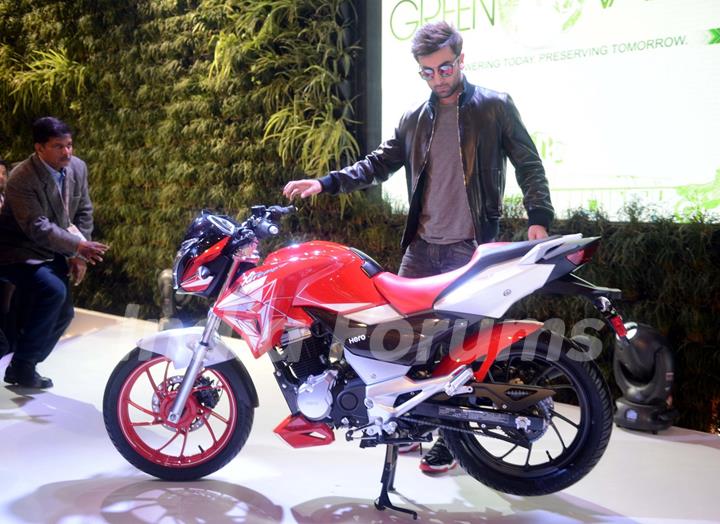 Ranbir Kapoor at Launch of Hero Bikes at Auto Expo in Delhi