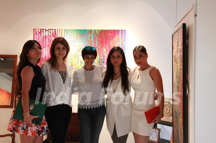 Mandira Bedi and Rowena Baweja at Art Exhibition