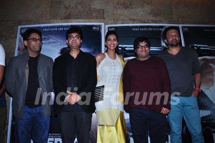Prasoon Joshi, Atul Kasbekar and Sonam Kapoor at Song Launch of 'Neerja'