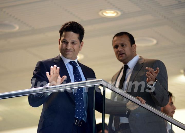 Sachin Tendulkar at Auto Expo 2016 in Delhi