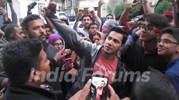 Varun Dhawan gets mobbed in Abu Dabi