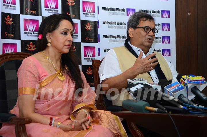 Hema Malini and Subhash Ghai at Whistling Woods