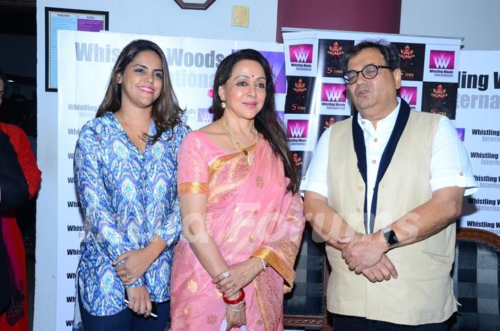 Meghna Ghai, Hema Malini and Subhash Ghai at Whistling Woods