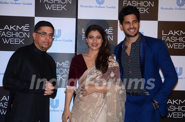 Kajol and Sidharth Malhotra at Press Meet of Lakme Fashion Week