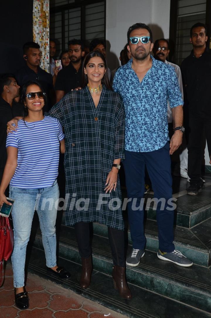 Sonam Kapoor and Atul Kasbekar at Song Launch of 'Neerja' at Pillai College