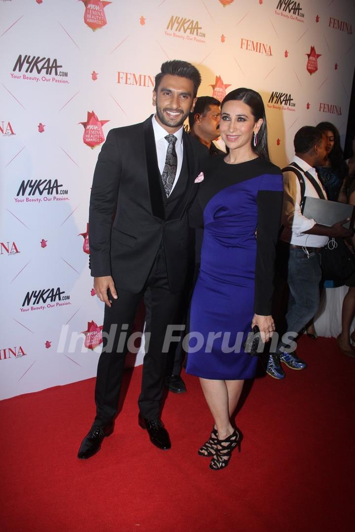 Ranveer Singh and Karisma Kapoor at Femina Beauty Awards 2016