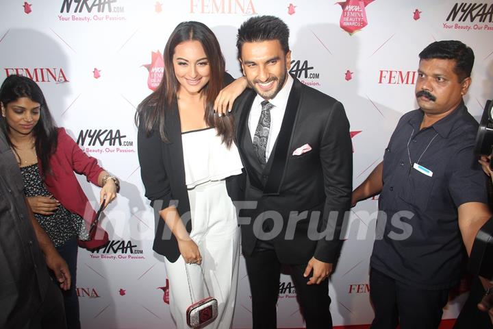 Ranveer Singh and Sonakshi Sinha at Femina Beauty Awards 2016