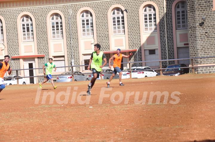 Dino Morea Snapped Practicing Soccer