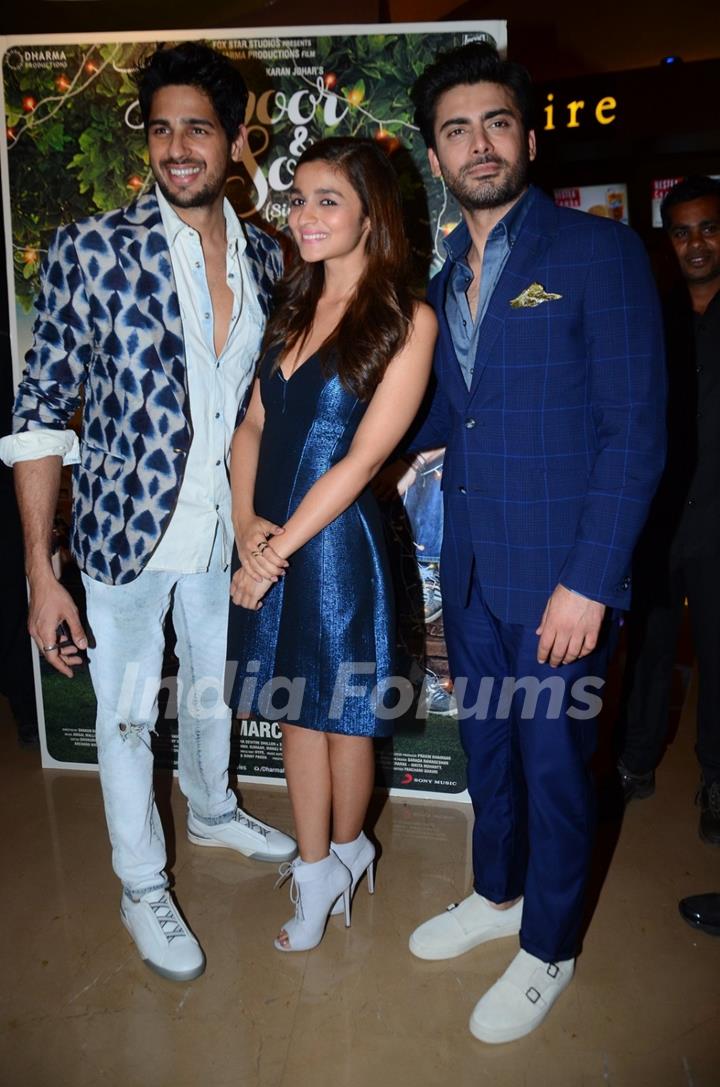 Sidharth Malhotra, Alia Bhatt and Fawad Khan at Trailer Launch of Kapoor & Sons