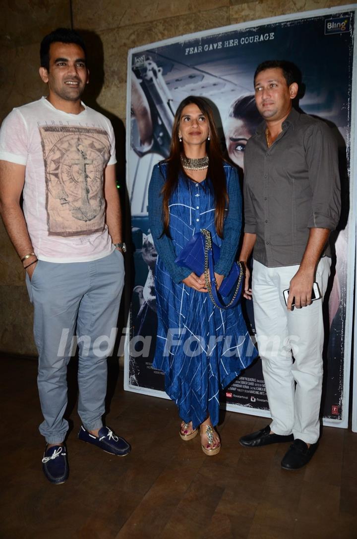 Zaheer Khan and Ajit Agarkar at Special Screening of 'Neerja'