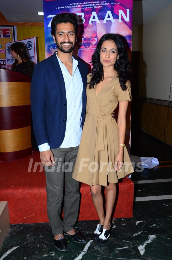 Sarah Jane Dias and Vicky Kaushal at Promotions of 'Zubaan'