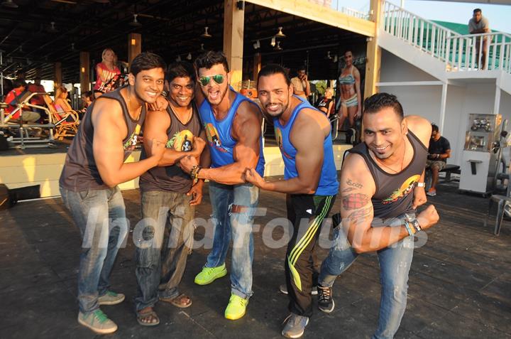 Sahil Poses for Media at Launch of his 'MuscleBeach' Gym at Baga Beach Goa