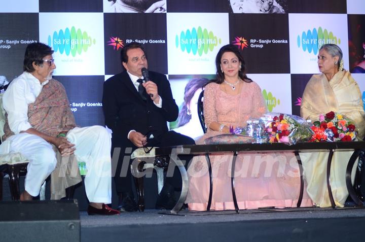 Amitabh Bachchan, Dharmendra, Hema Malini and Jaya Bachchan at Babul Supriyo's Album Launch