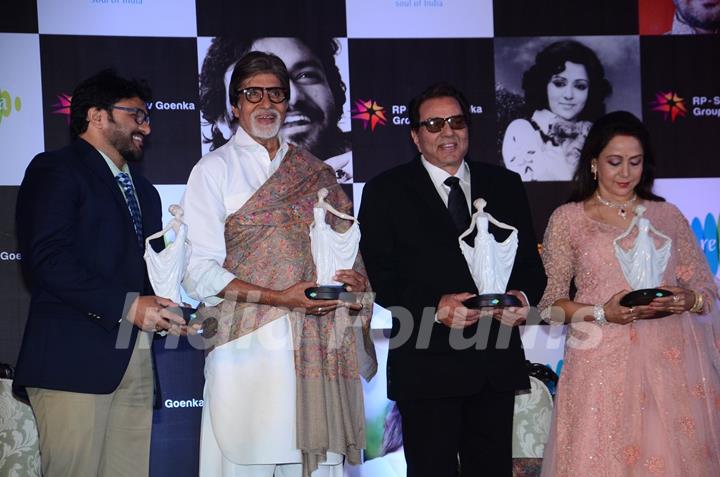 Amitabh Bachchan, Dharmendra and Hema Malini at Babul Supriyo's 'Dream Girl' Album Launch