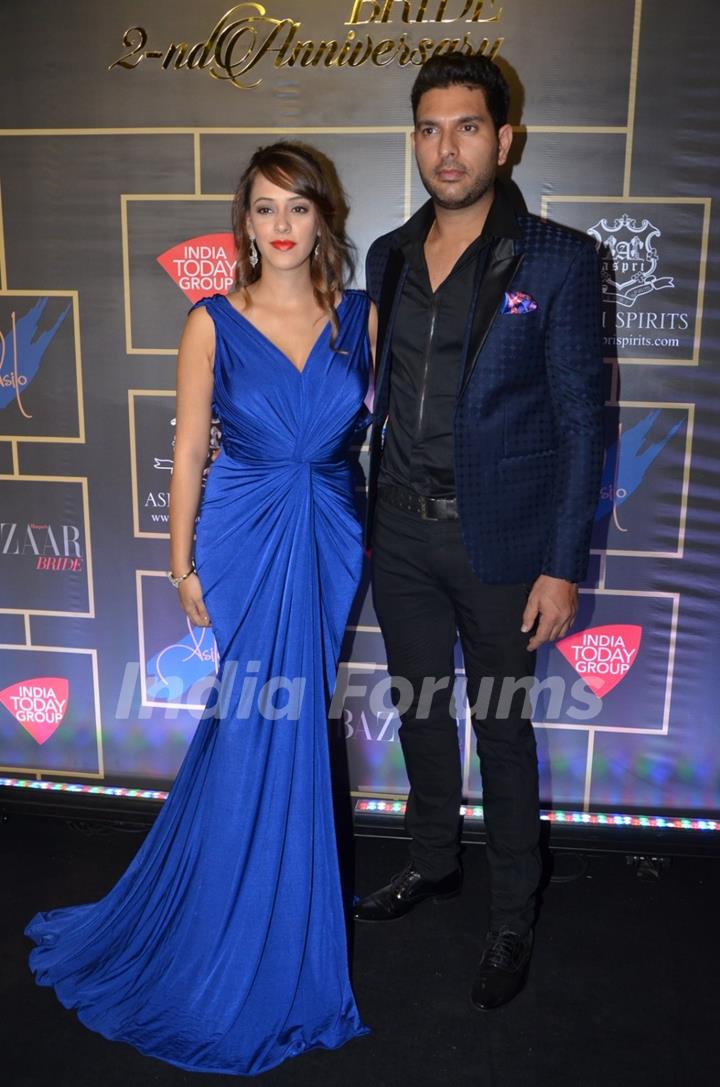 Yuvraj Singh and Hazel Keech at Harper's Bazaar Bride Anniversary