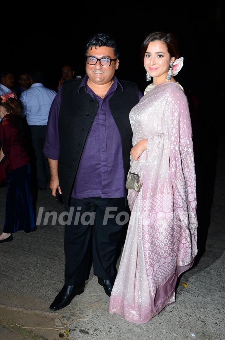 Simone Singh poses with Farhad Samar at Shobhaa De's Daughter's Wedding