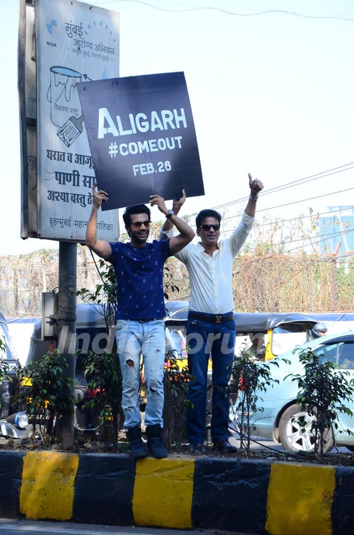 Rajkummar Rao and Manoj Bajpayee at Aligarh Film Promotions