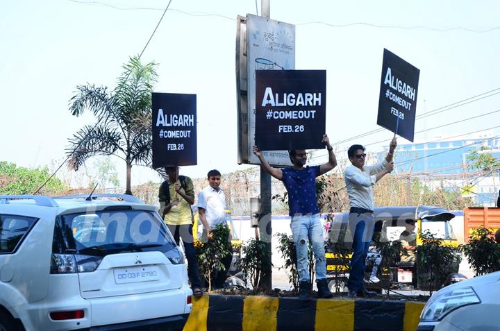 Rajkummar Rao and Manoj Bajpayee at Aligarh Film Promotions