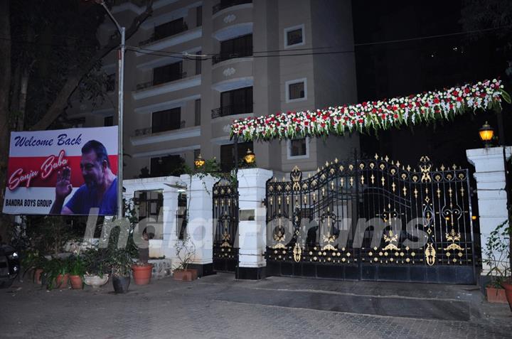 Banners and Poster Mounted Outside Sanjay's House !