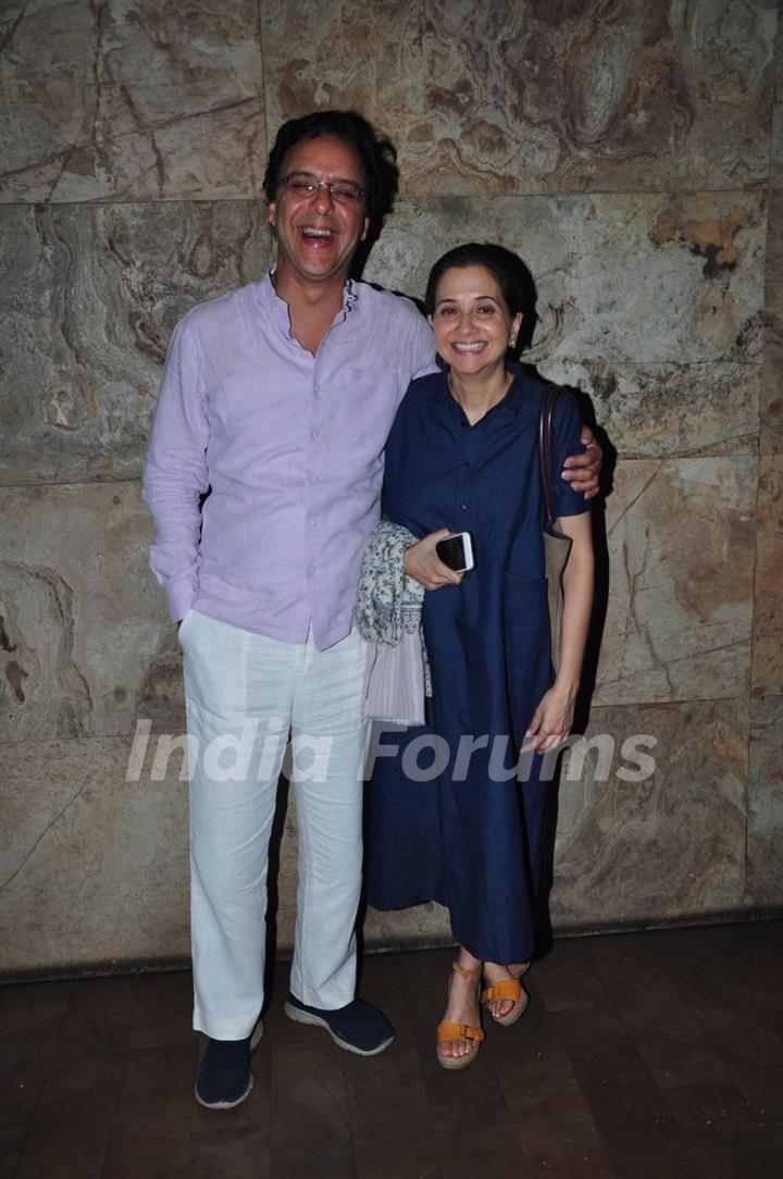 Vidhu Vinod Chopra wih wife at Special Screening of the film Revenant