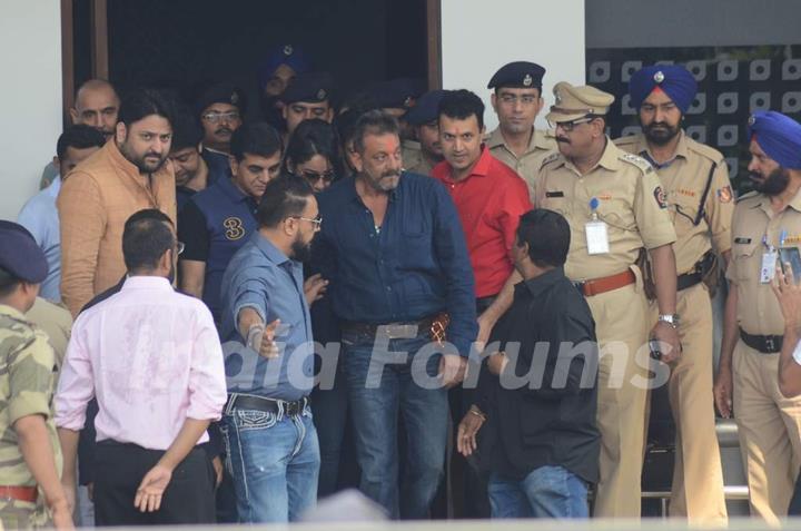 Sanjay Dutt Arrives at Mumbai Airport