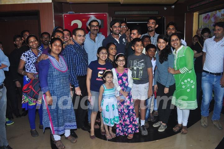 Sikander Kher and Manish Paul with Audience at Special Screening of Tere Bin Laden: Dead or Alive