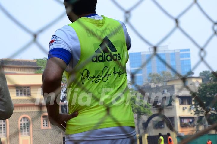 Abhishek Bachchan was snapped practicing Soccer!