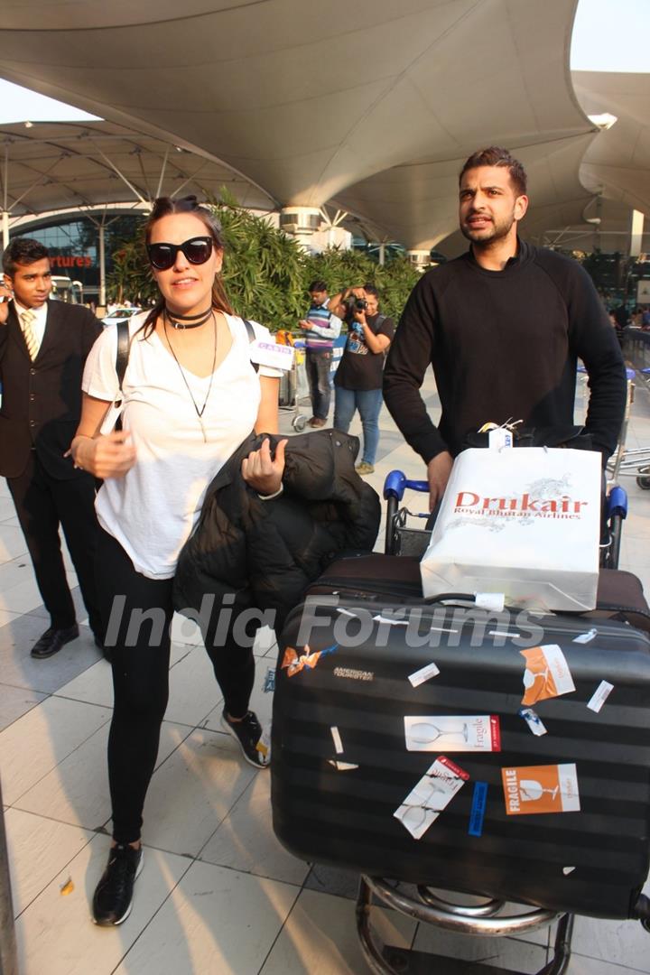 Neha Dhupia and Karan Kundra spotted at Airport!