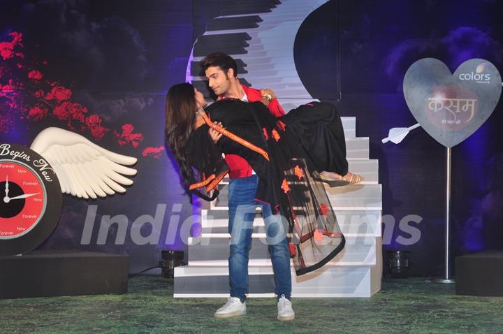 Kratika Sengar and Ssharad Malhotra at the Launch of Colors' New Show 'Kasam Tere Pyaar Ki'