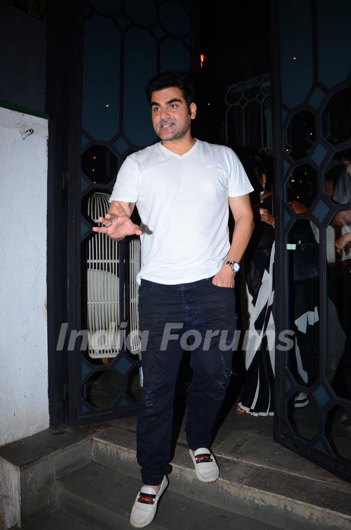 Arbaaz Khan Snapped at Olive Post attending dinner for Malaika's parents anniversary