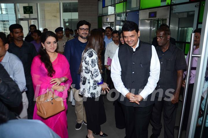 CM Devendra Fadnavis and Shaina NC at Sonali Bendre's Book Launch