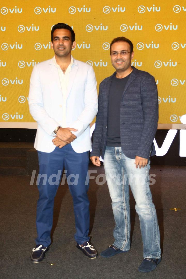 Sourav Ganguly and Zaheer Khan at VIU streaming launch