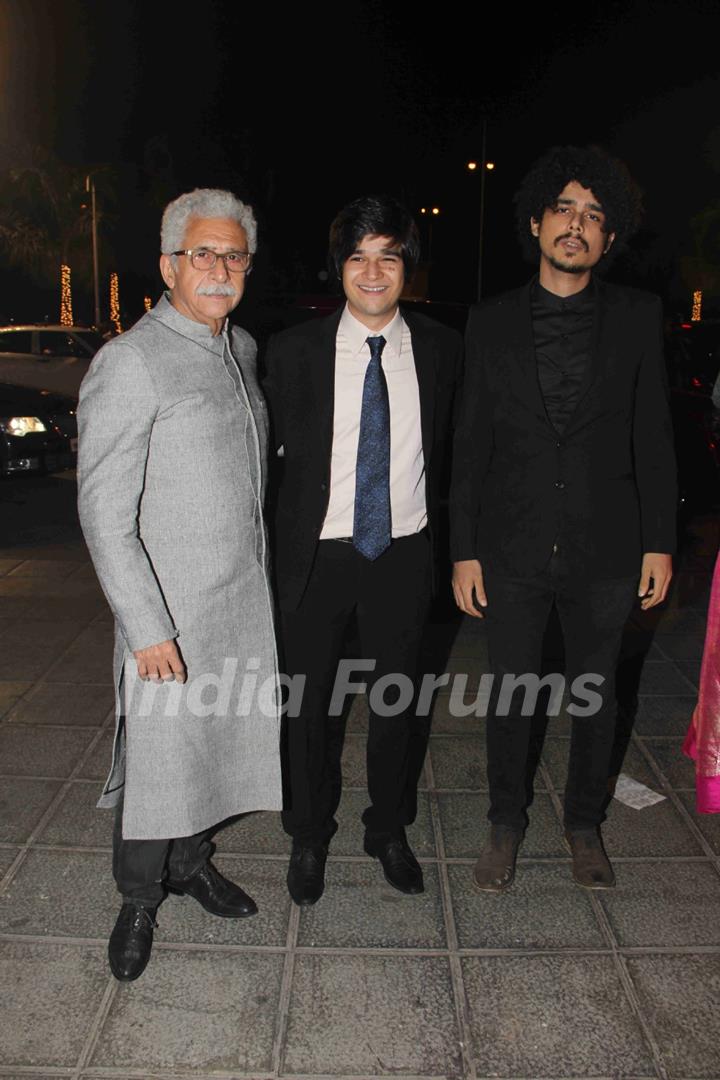 Naseeruddin Shah, Vivaan and Imaad Shah at Kresha Bajaj's Wedding