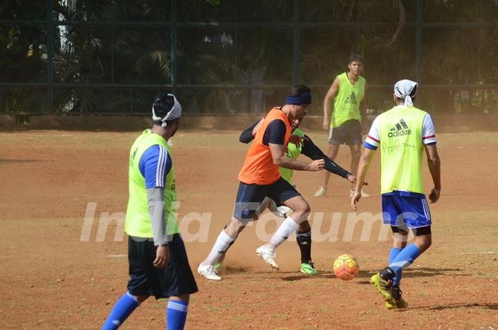 Snapped: Ranbir Kapoor Practicing Soccer!