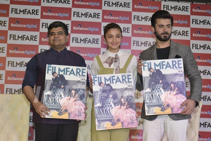 Alia Bhat and Fawad Khan at Cover Launch of 'Filmfare' Magazine