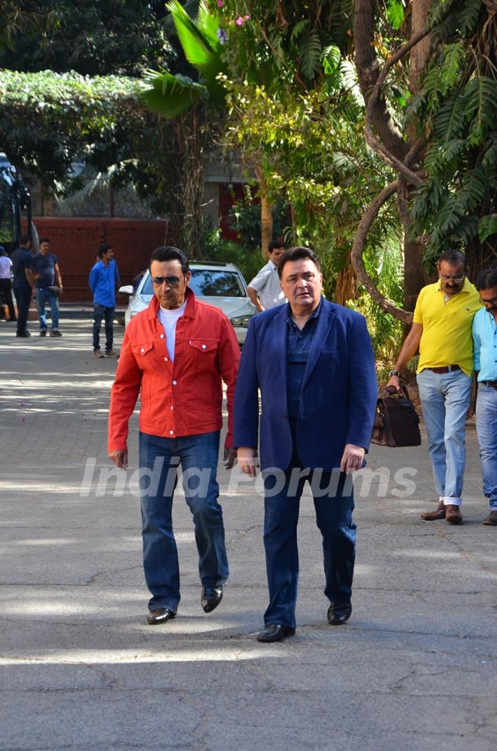 Rishi Kapoor and Gulshan Grover for Kapoor & Sons Promotion at Mehboob Studio