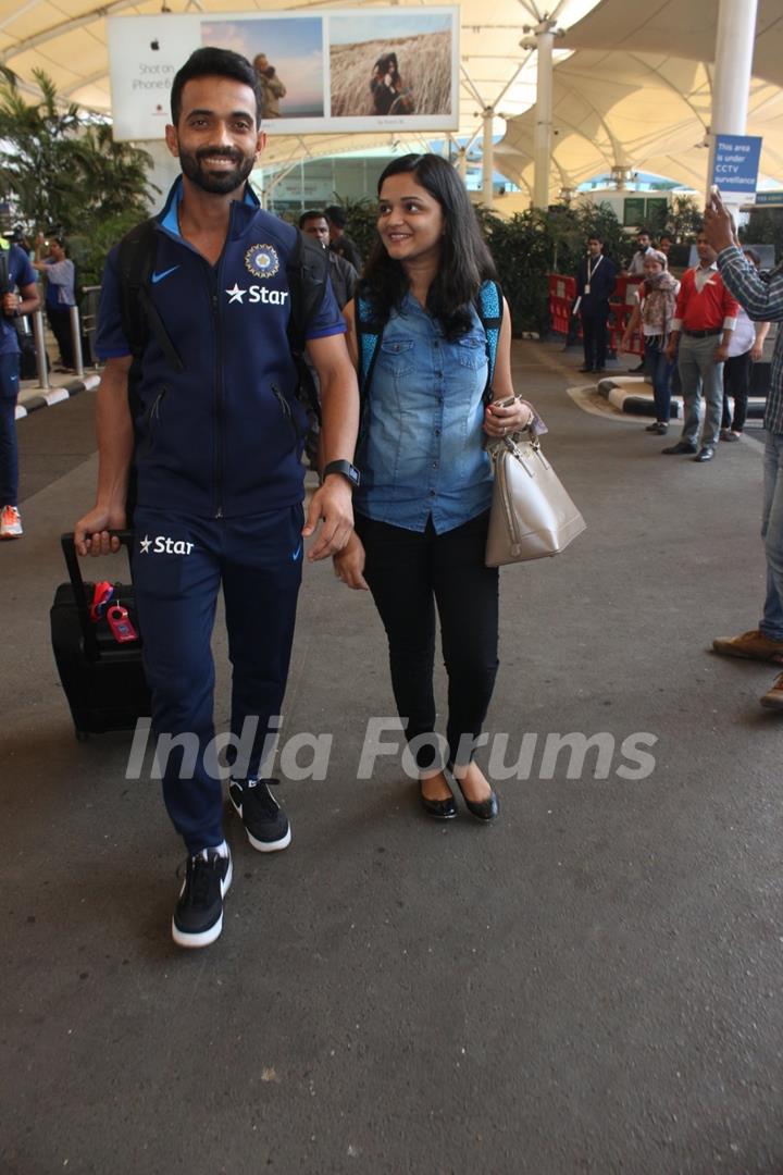 Ajinkya Rahane Snapped at Airport