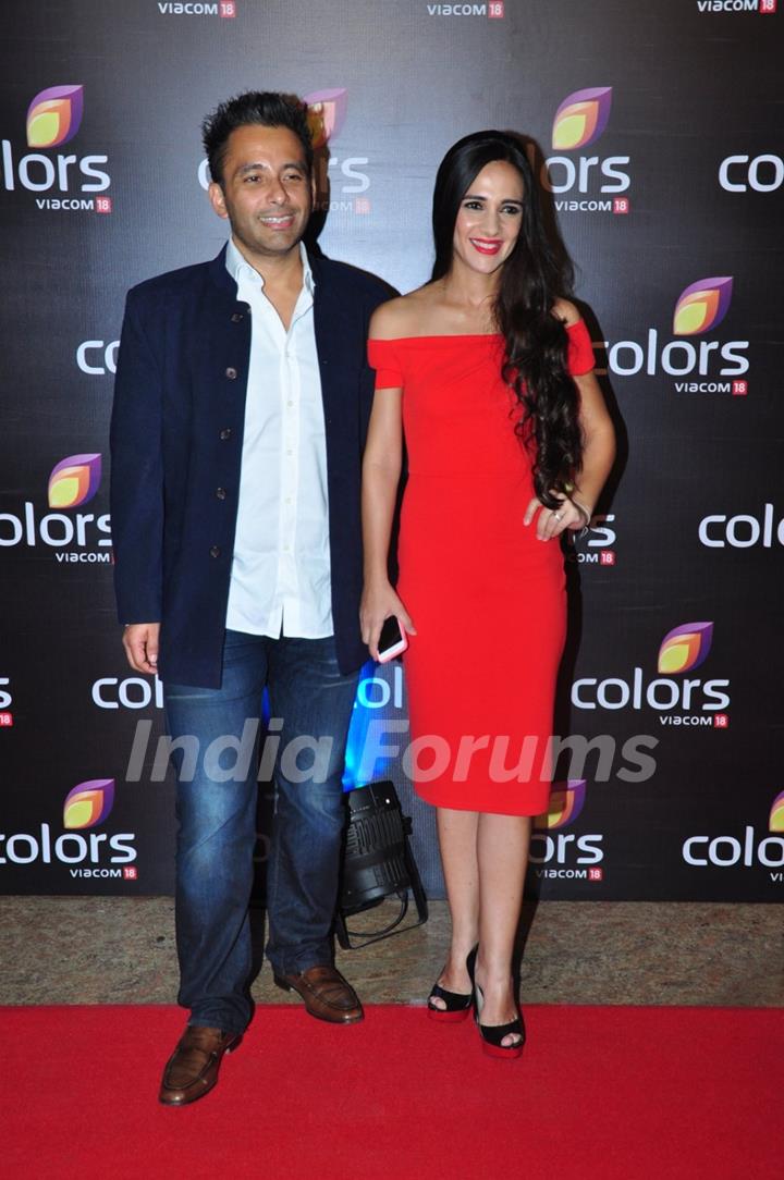 Tara Sharma with husband Roopak Saluja at Colors TV's Red Carpet Event