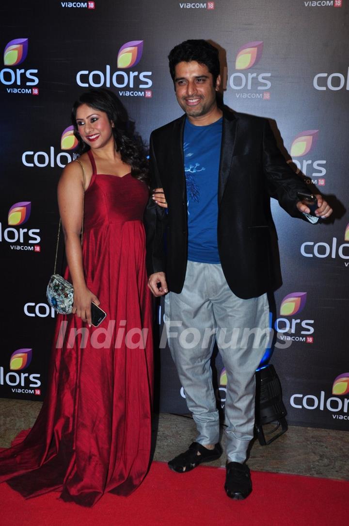 Shakti Anand with wife Sai Deodhar Colors TV's Red Carpet Event