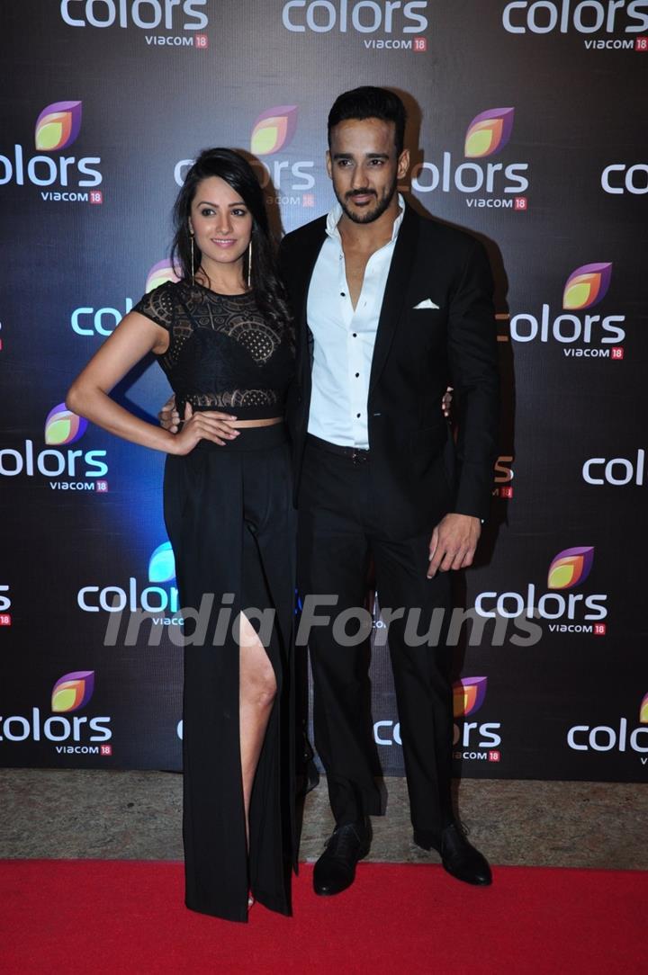 Anita Hassanandani with husband Rohit Reddy at Colors TV's Red Carpet Event