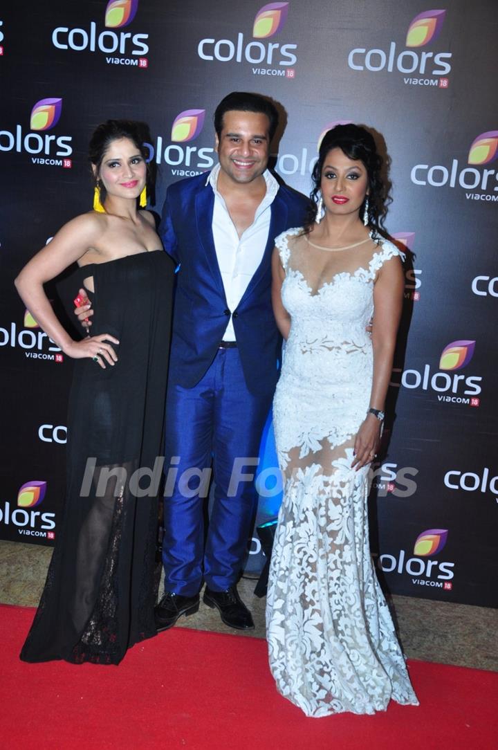 Krushna Abhishek, Kashmira Shah and Aarti Singh at Colors TV's Red Carpet Event